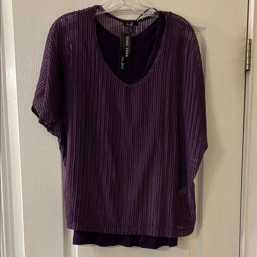 Joan Vass Deep Purple Women's Blouse